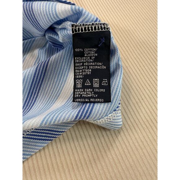 Tommy Hilfiger Mercerized Cotton Polo Shirt Men’s XL Blue Stripe Chevron - Picture 7 of 8